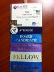 Photo Kate SLA conference badge 2012